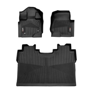 Ford F-150 Crew Cab Floor Mats - Omac - 3D Texan Premium TPE - Black - '14-'20 Ford F-150 Crew Cab Floor Mats - Omac - 3D Texan Premium TPE - Black - '14-'20